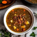 Hearty French Lentil Bacon Soup