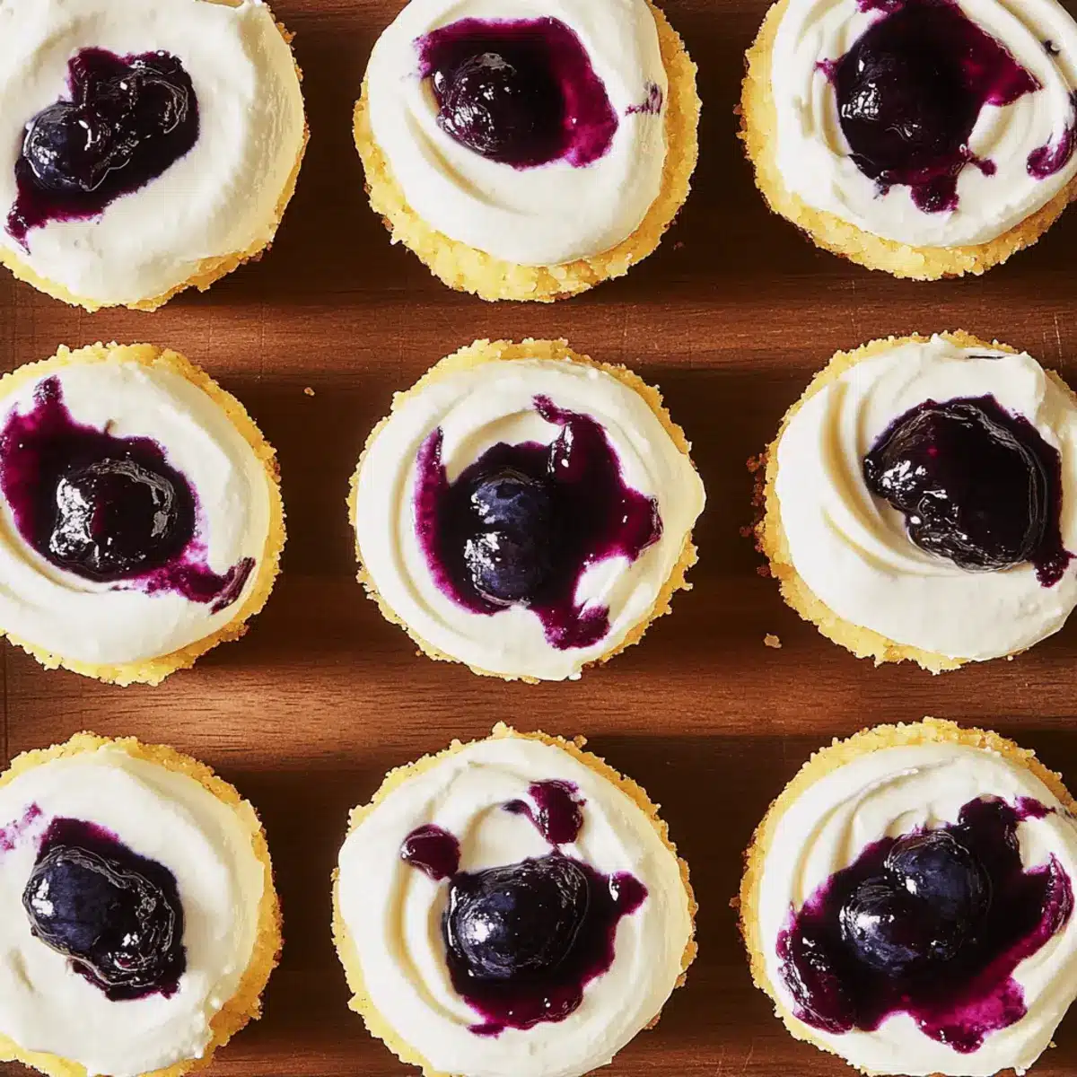 Mini Lemon Blueberry Cheesecakes