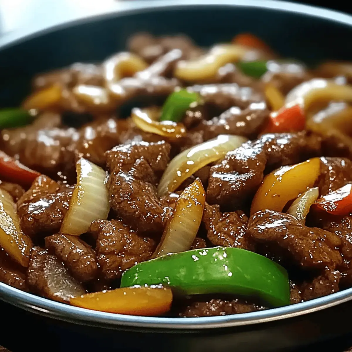 Sizzling Chinese Pepper Steak with Onions
