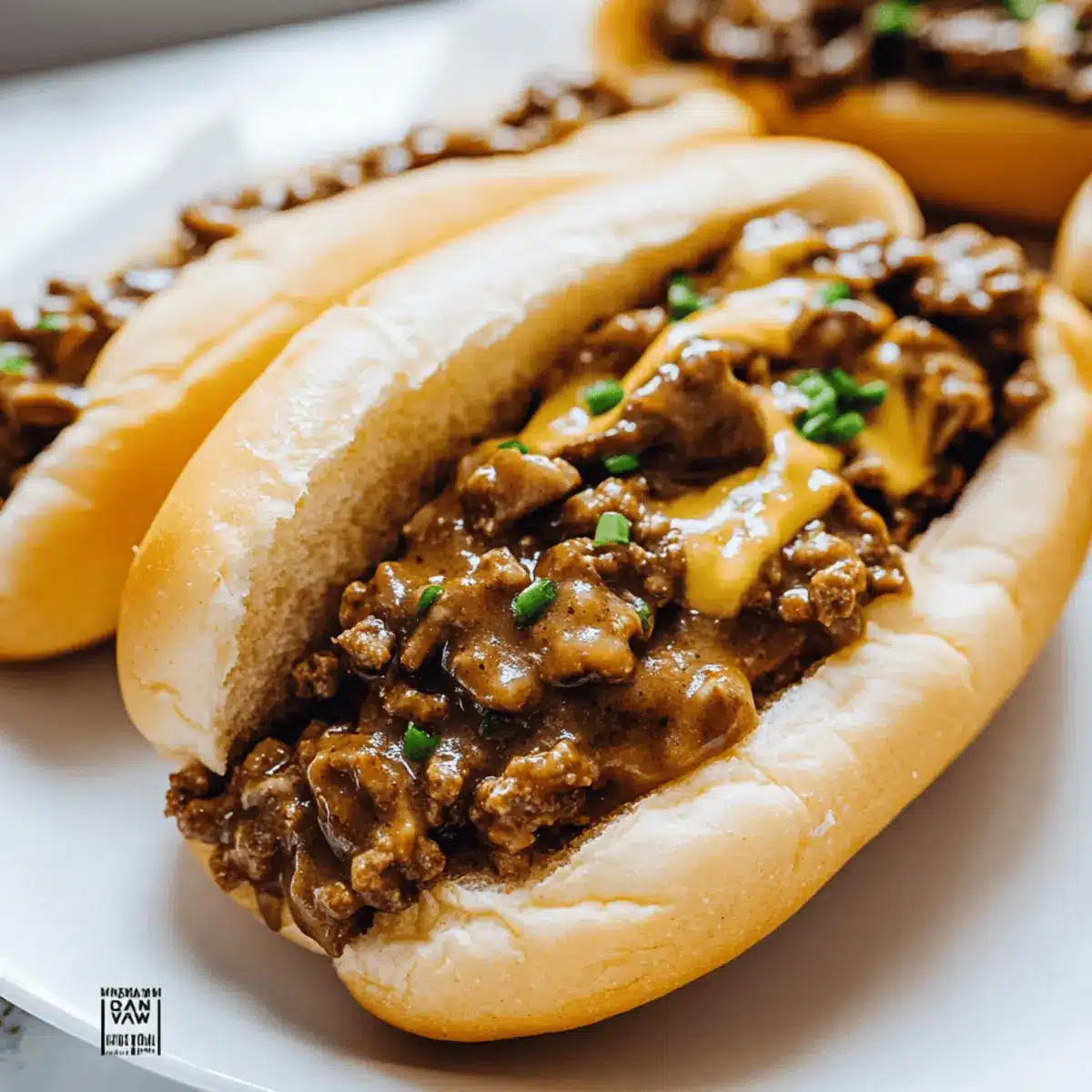 Cheesy Hot Beef Sandwich