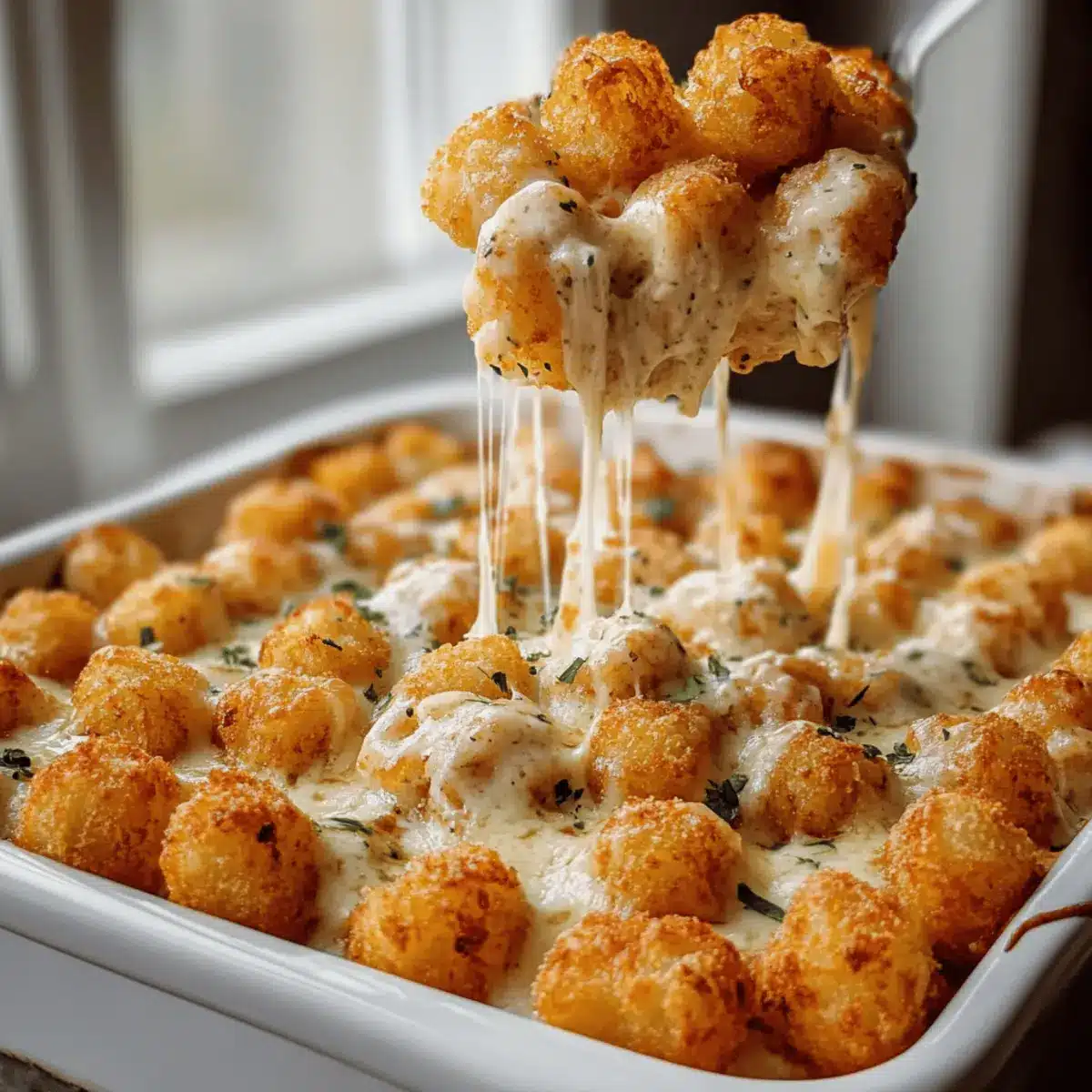 Irresistible Chicken Alfredo Tater Tot