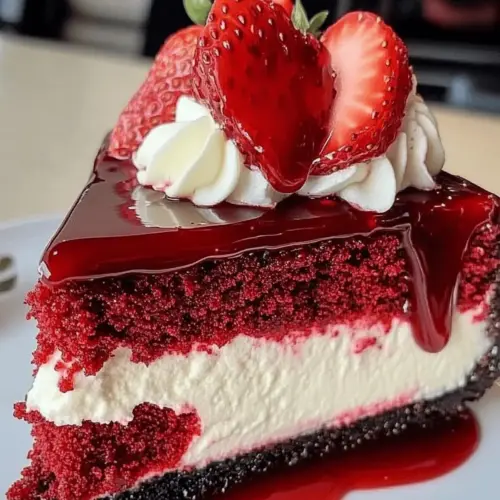 Red Velvet Strawberry Cheesecake