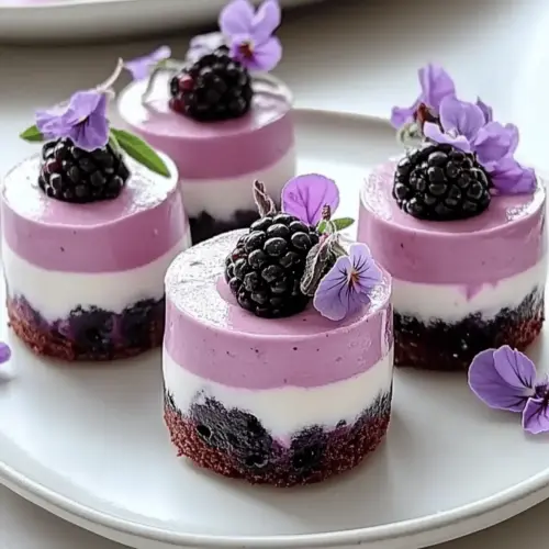 Mini Blackberry Mousse Cakes