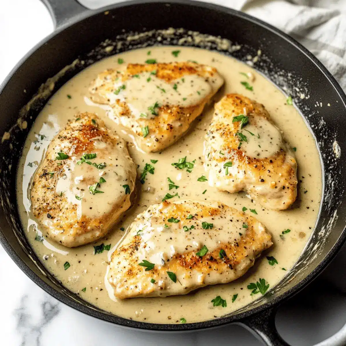 Creamy Chicken in White Wine Sauce