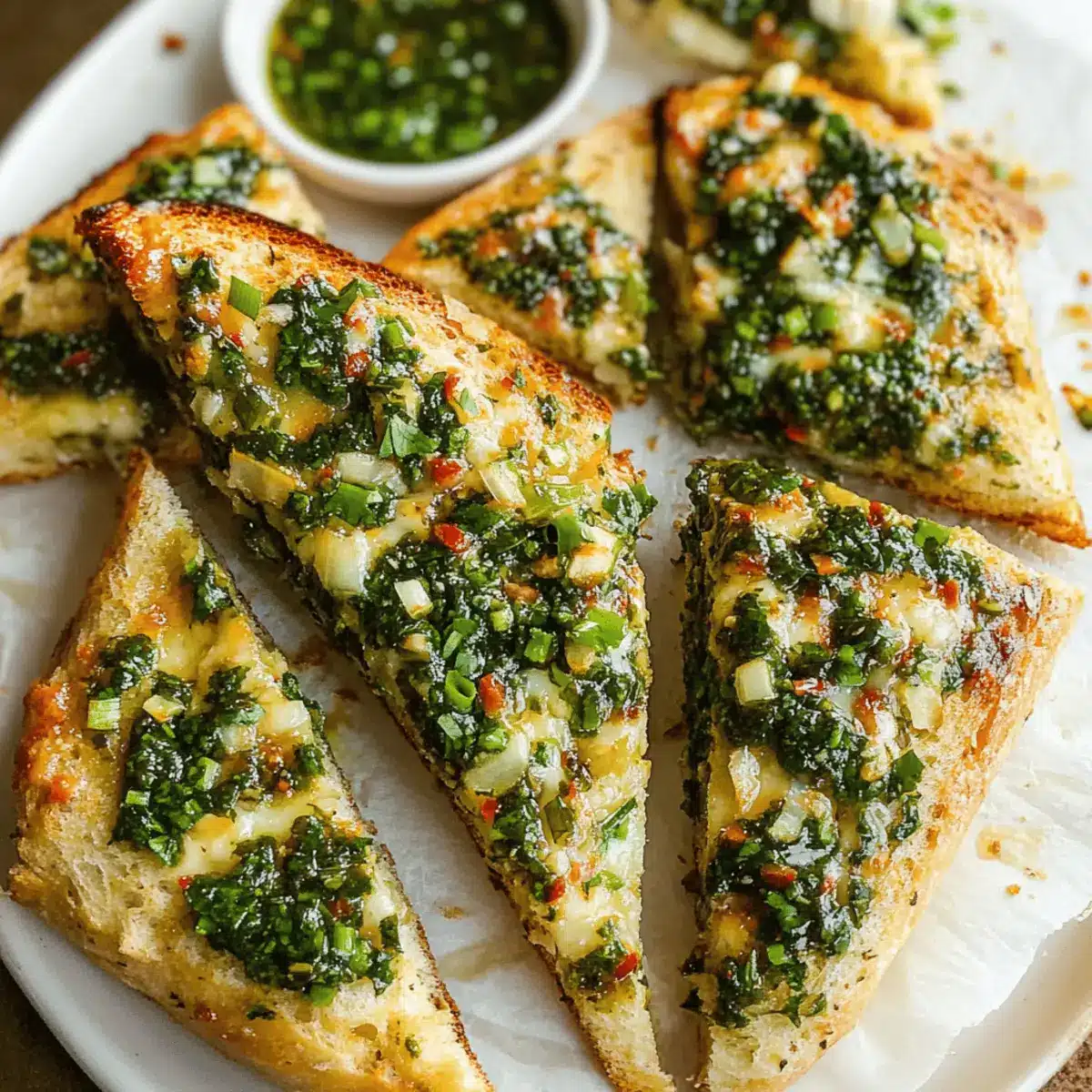Zesty Chimichurri Garlic Bread