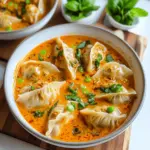 Thai-Style Soup Dumplings in Red Curry Sauce