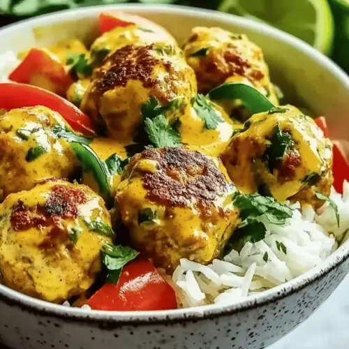 Coconut Curry Chicken Meatball Bowls