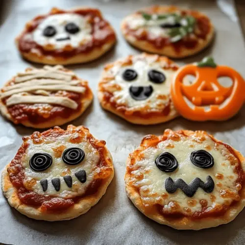 Halloween Mini Pizzas