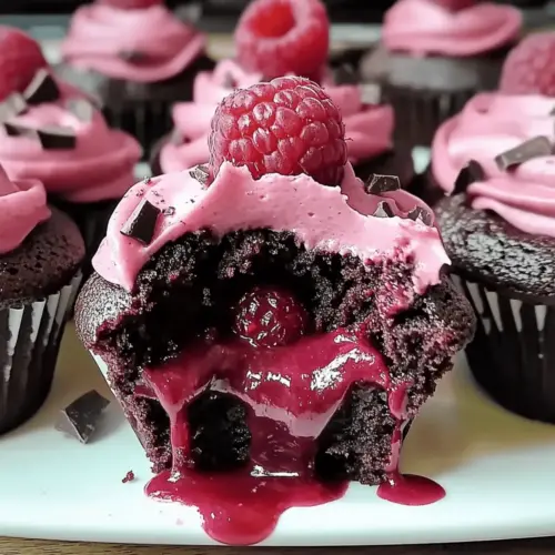 Molten Raspberry Chocolate Cupcakes