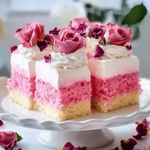 Rose-Infused Poke Cake for Parties
