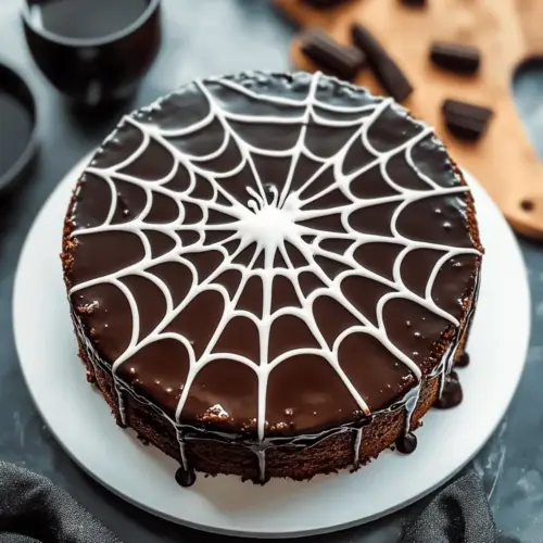 Spiderweb Chocolate Cake