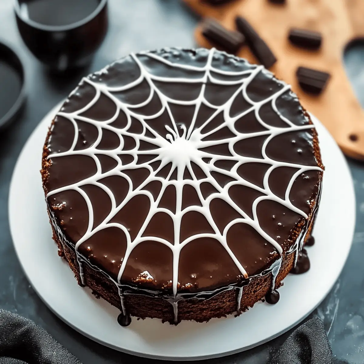 Spiderweb Chocolate Cake