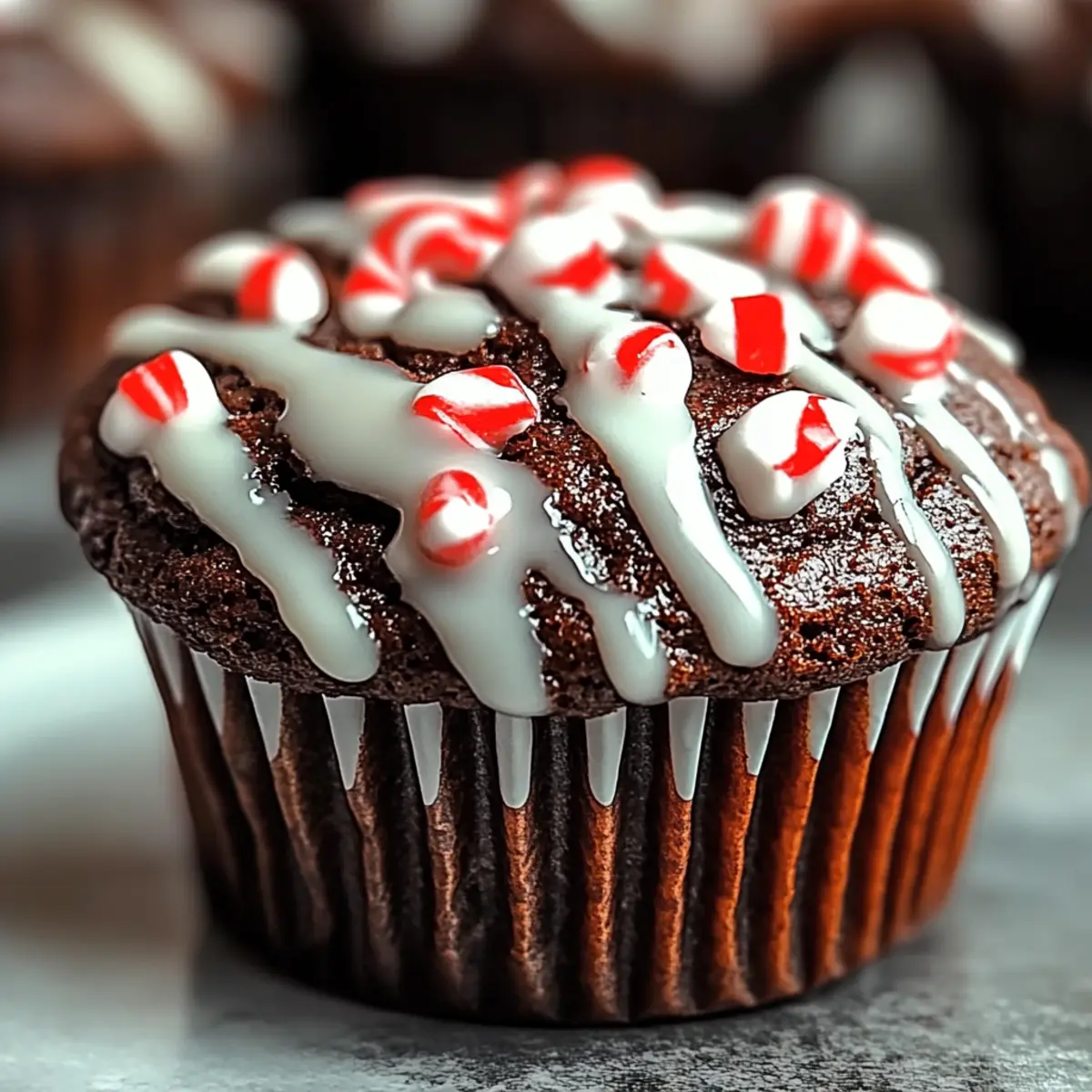 Peppermint Hot Chocolate Muffins