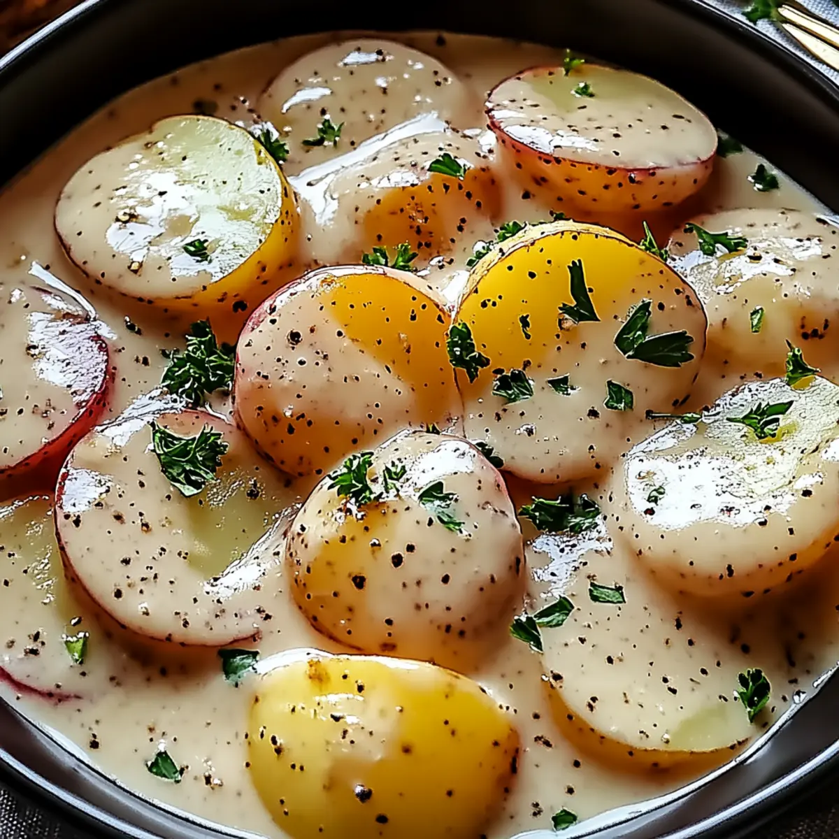 Creamy Garlic Sauce Potatoes Recipe