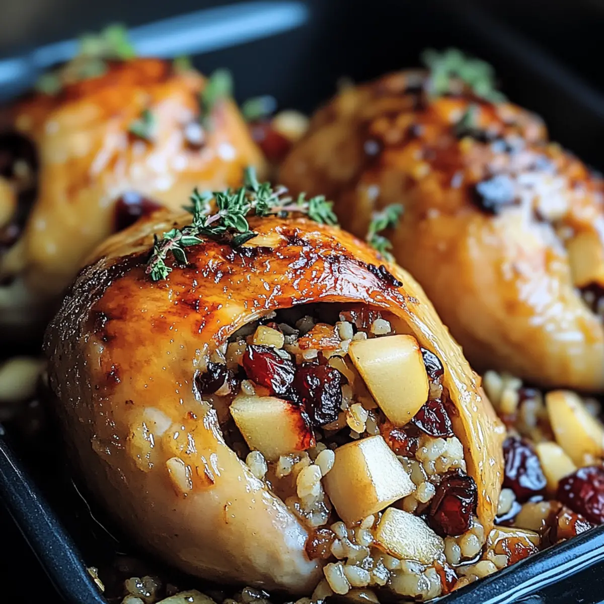 Apple-Cranberry Stuffed Cornish Hens
