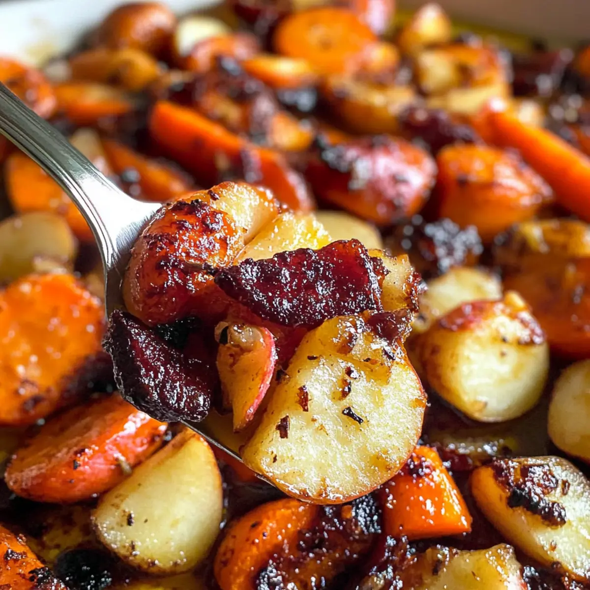 Maple Dijon Roasted Apples & Carrots