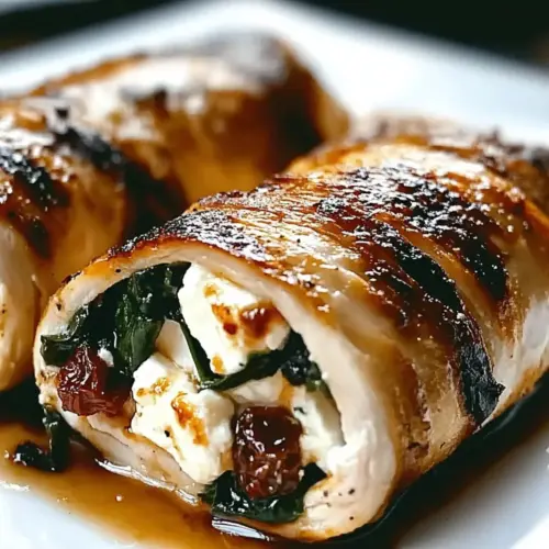 Rolled Chicken With Feta & Spinach