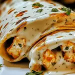 Ooey-Gooey Cheesy Garlic Chicken Wraps