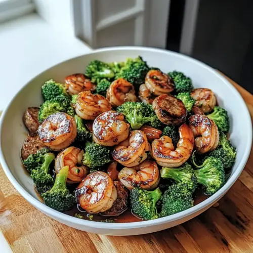 Honey Garlic Shrimp & Sausage Broccoli Skillet
