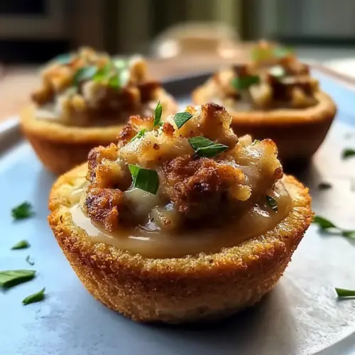 Muffin Tin Turkey & Stuffing Cups With Gravy