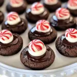 Peppermint Chocolate Thumbprint Cookies