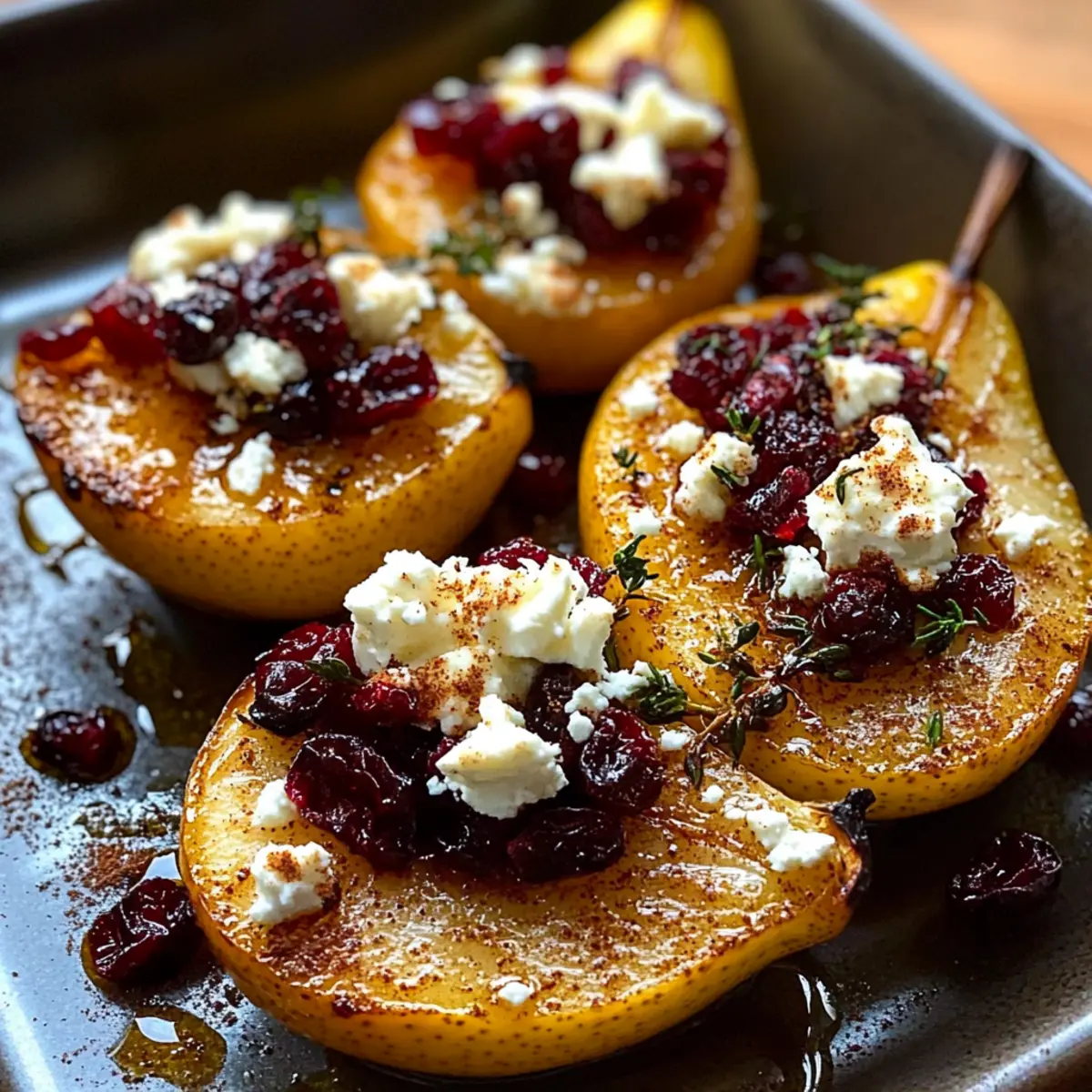Baked Pears Feta Honey Cranberries