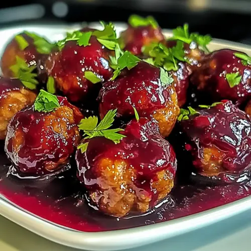 Tasty Harvest Turkey Meatballs with Cranberry Glaze