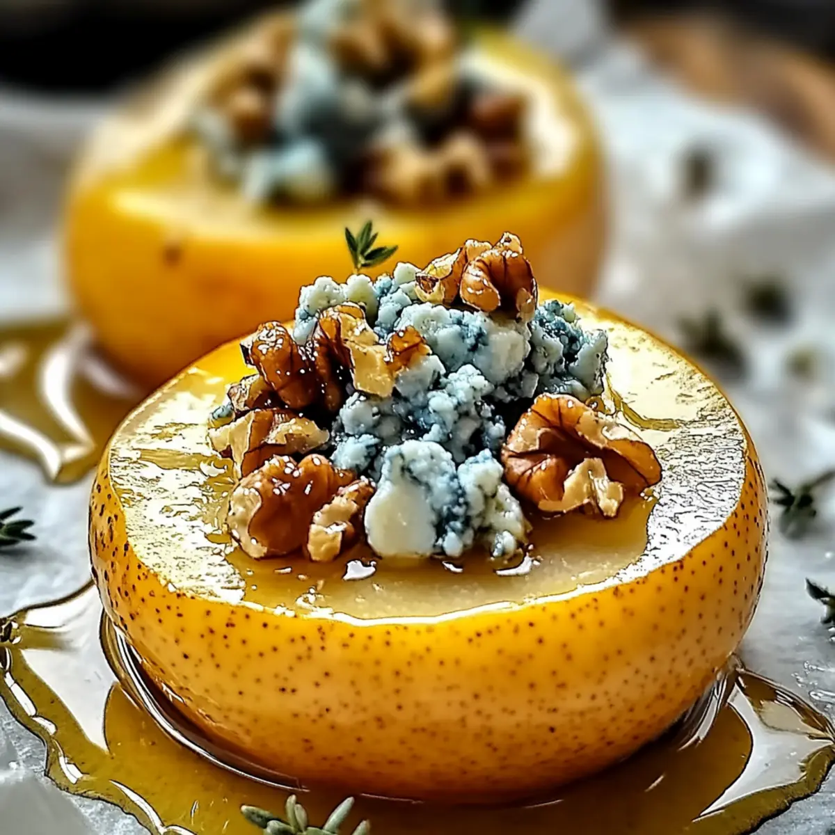 Roasted Pears with Blue Cheese & Walnuts
