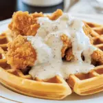 Oven-Fried Chicken with Waffles & White Gravy