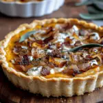 Pumpkin, Ricotta & Caramelized Onion Tart with Bacon and Sage