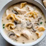Roasted Garlic White Chicken Lasagna Soup