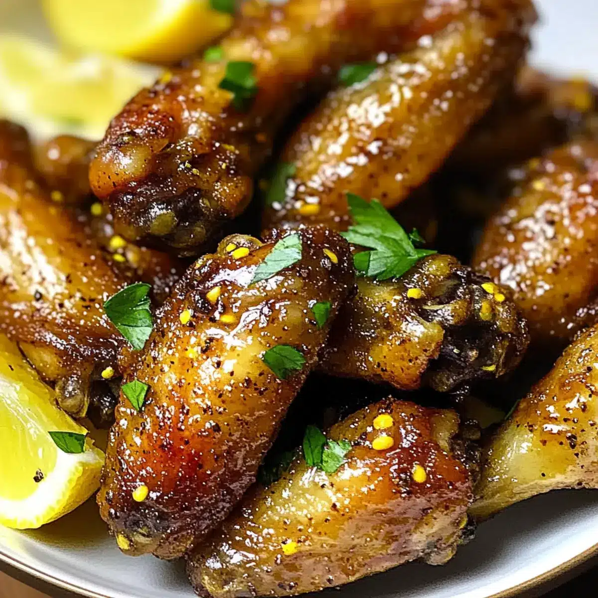Lemon Pepper Wings With Honey Glaze