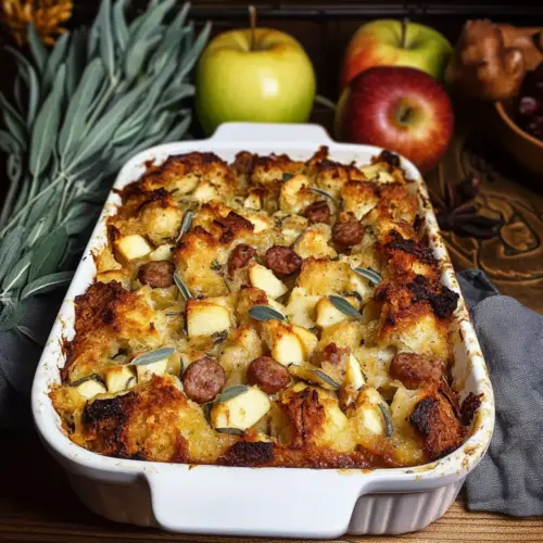 Sausage Apple and Sage Bread Pudding