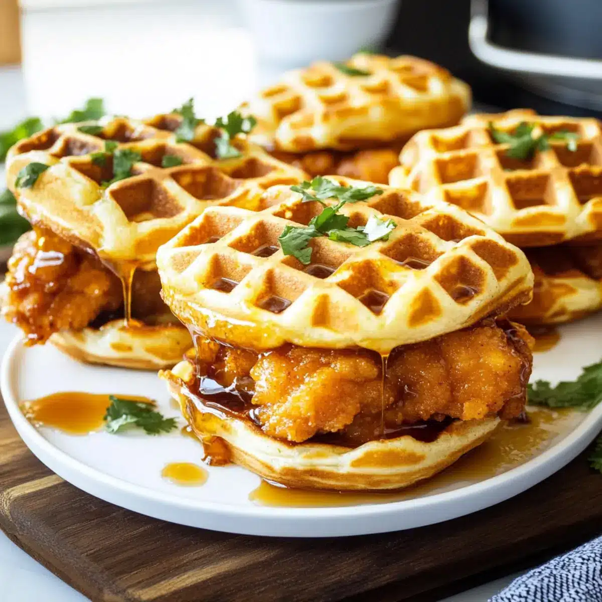 Chipotle Honey Chicken and Waffle Sliders