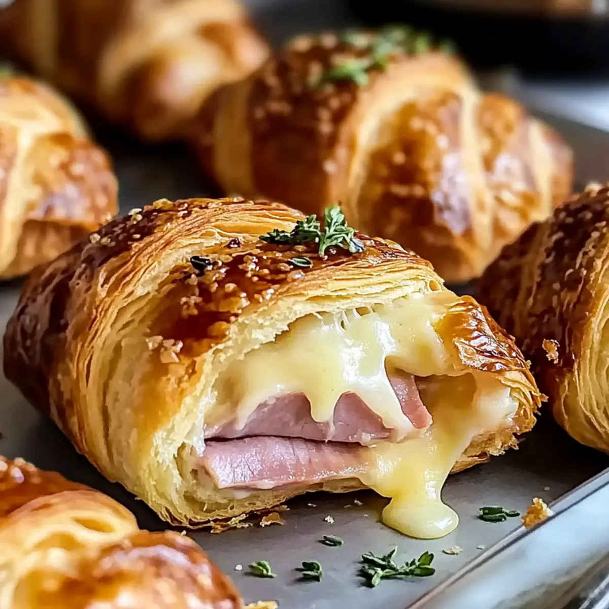 Baked Ham and Cheese Croissants