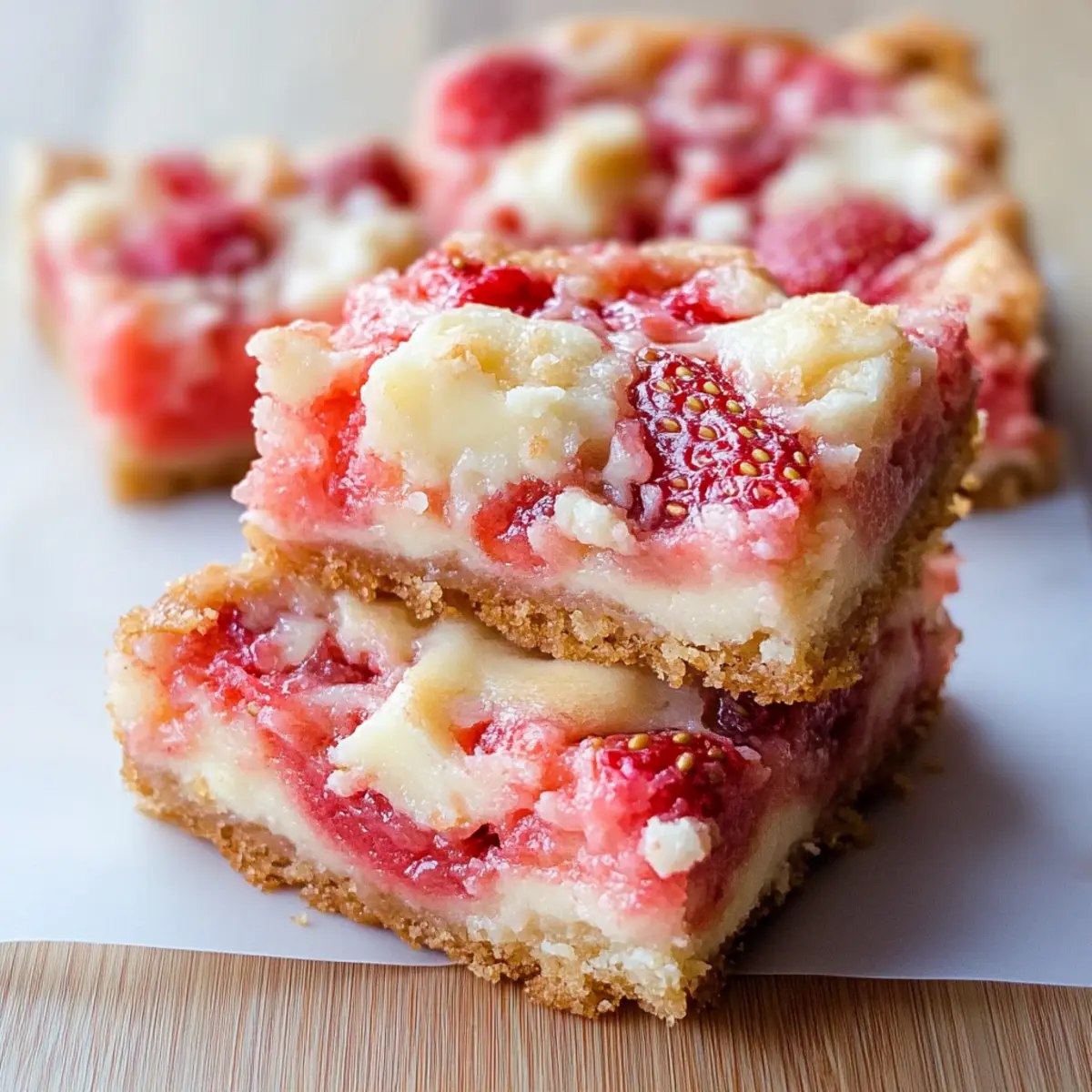 Strawberry White Chocolate Gooey Bars