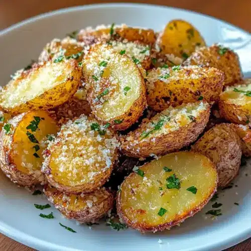 Air Fryer Baked Garlic Parmesan Potatoes