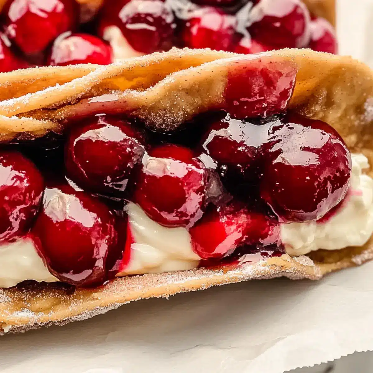 Cherry Cheesecake Tacos
