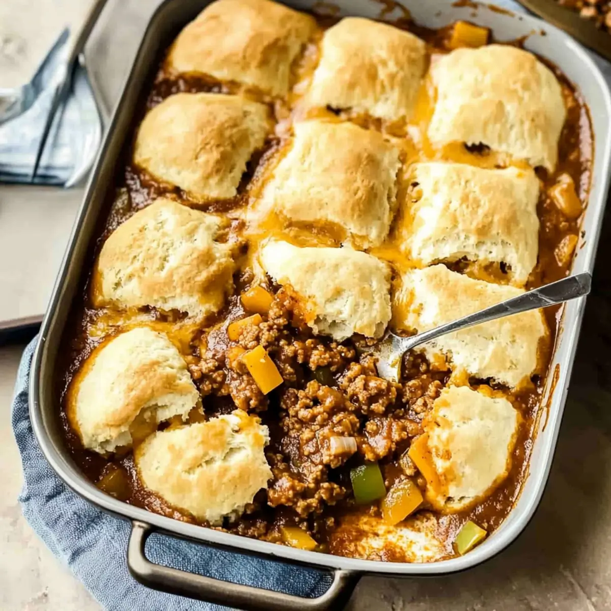 Healthy Sloppy Joe Biscuit Bake Recipe