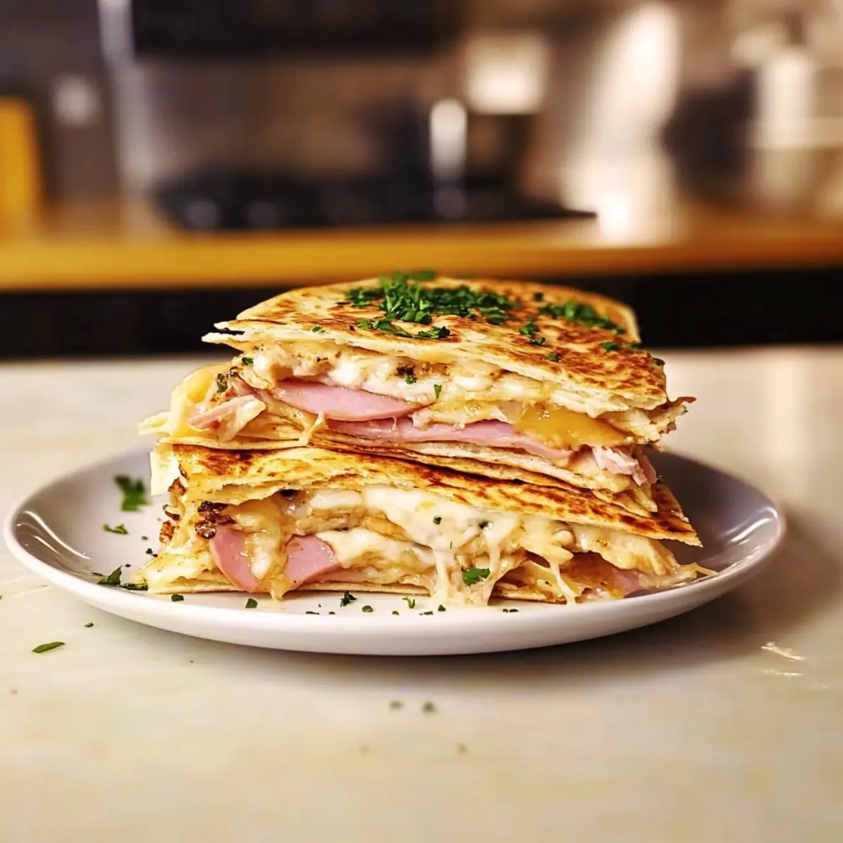 Chicken Cordon Bleu Quesadillas