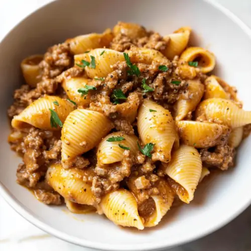 Creamy Beef and Shells