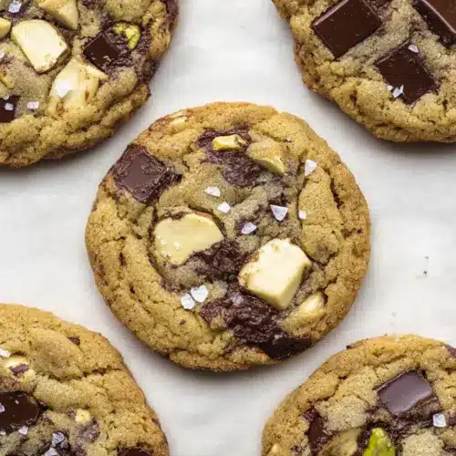 Salted Pistachio Chocolate Chunk Cookies