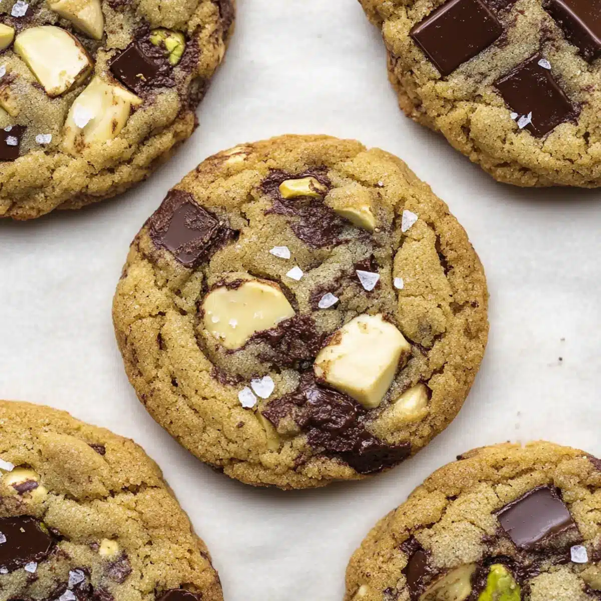 Salted Pistachio Chocolate Chunk Cookies